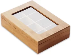 Point Virgule Theedoos 29 X 20 X 7,5 Cm 8 Vakken Bamboe