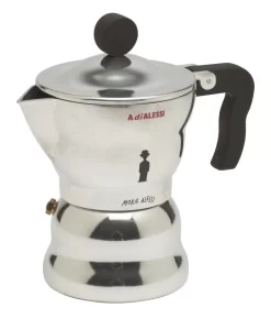 Alessi Moka Mokapot 3-kops Aluminium Glans