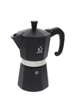Forever Prestige Noblesse Mokapot 6-kops Aluminium Zwart
