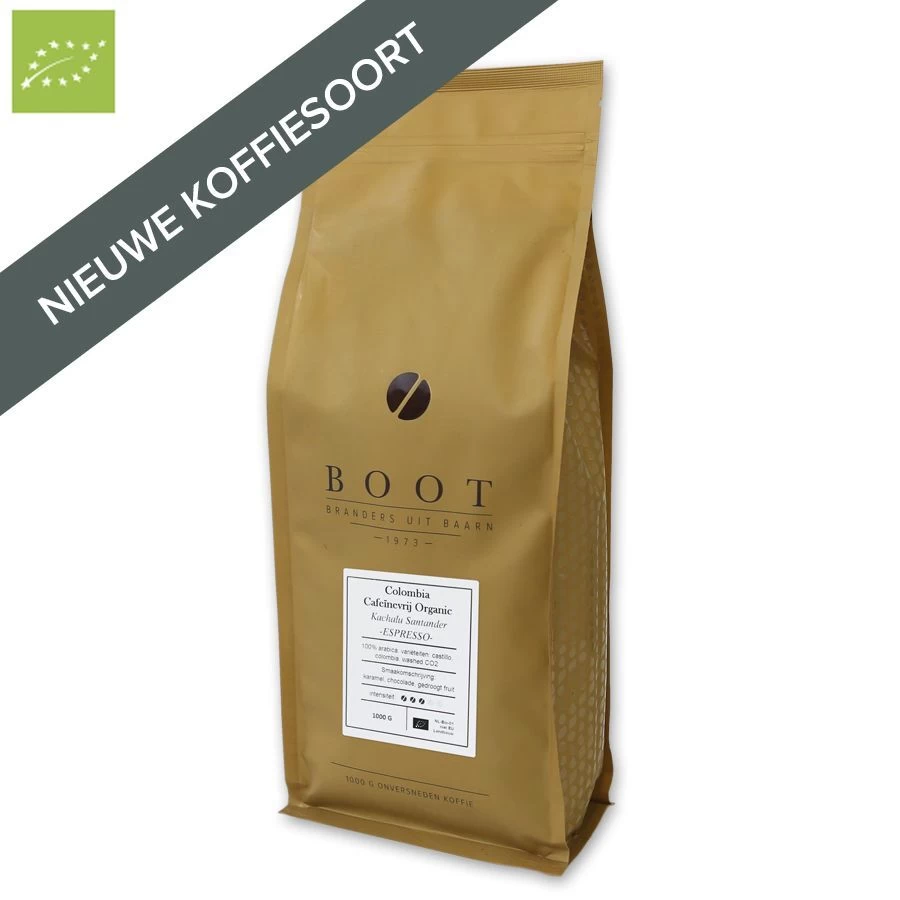 Boot Koffie Colombia Kachalu Organic Espresso Cafeïnevrije Koffiebonen 1 Kg 1 Boot Koffie Colombia Kachalu Organic Espresso Cafeïnevrije Koffiebonen 1 Kg
