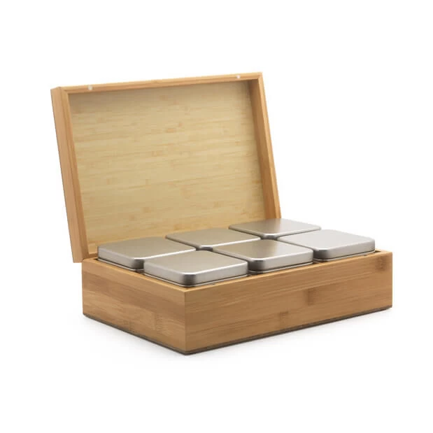 Bredemeijer Theedoos Met 6 Blikjes Bamboe 1 Bredemeijer Theedoos Met 6 Blikjes Bamboe