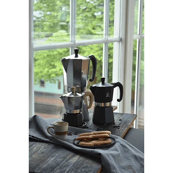Forever Prestige Noblesse Mokapot 6-kops Aluminium Zwart 2 Forever Prestige Noblesse Mokapot 6-kops Aluminium Zwart - Afbeelding 2